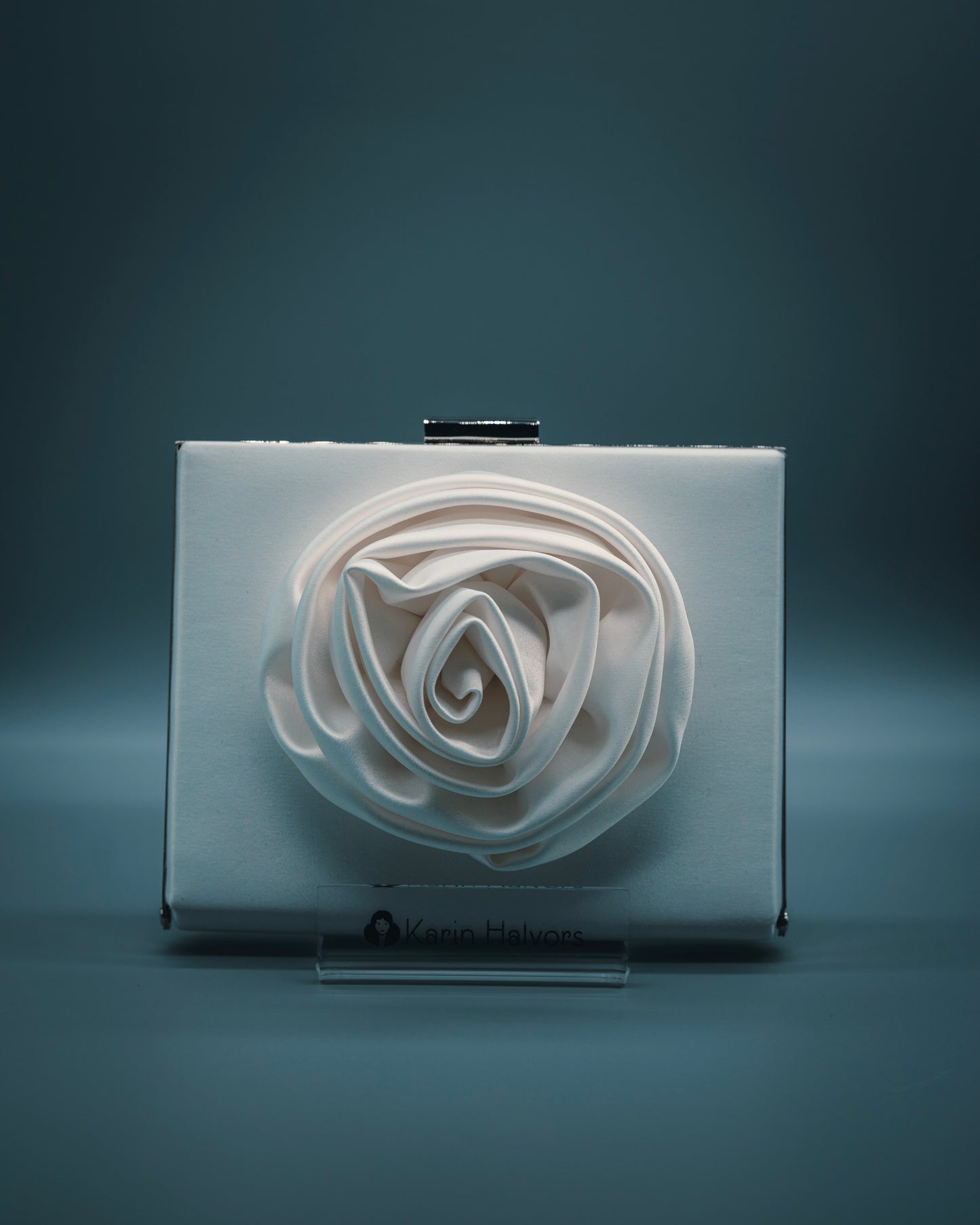 ROSE, Hård väska med ros, Satin, IVORY - 2st