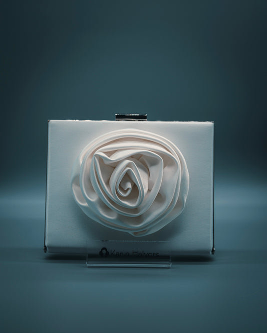 ROSE, Hård väska med ros, Satin, IVORY - 2st