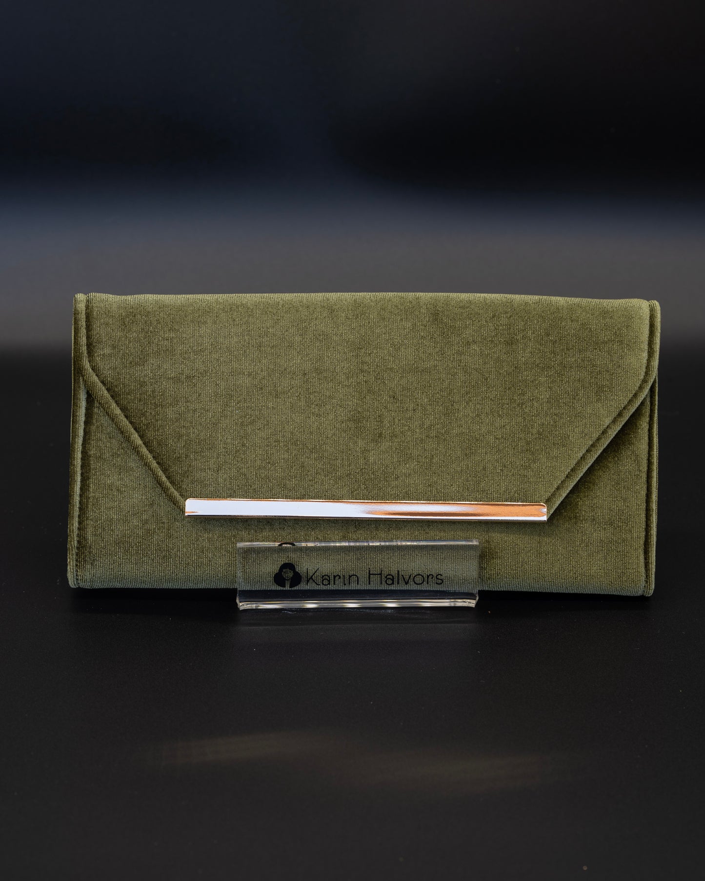 VELVET, clutch bag, OLIVE - 2st
