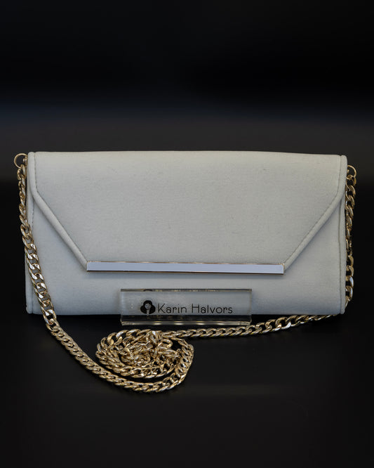 VELVET, clutch bag, WHITE - 2st