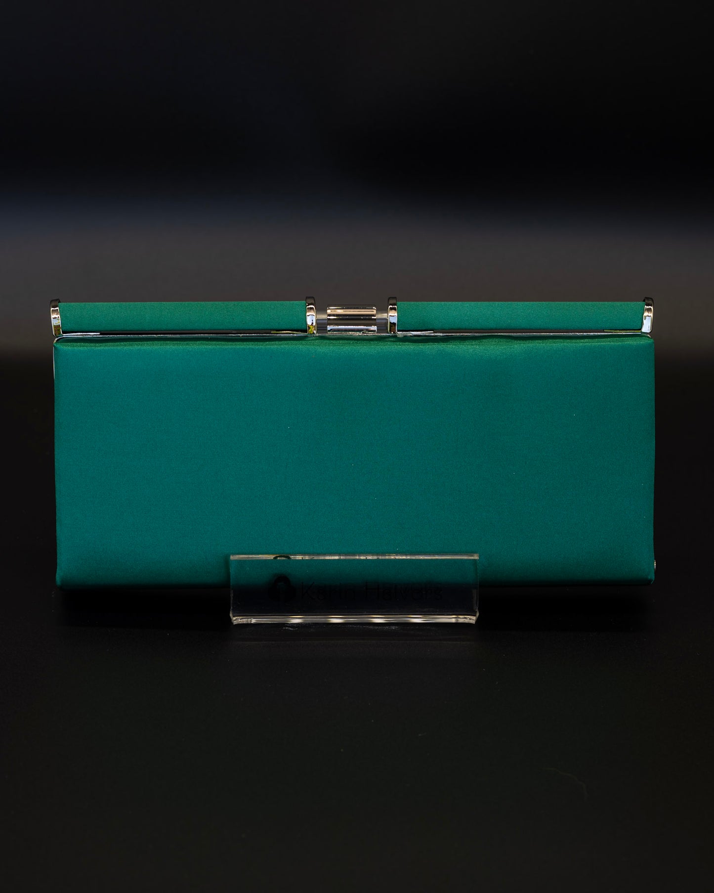 GRETA, Satin Clutch, EMERALD - 2st